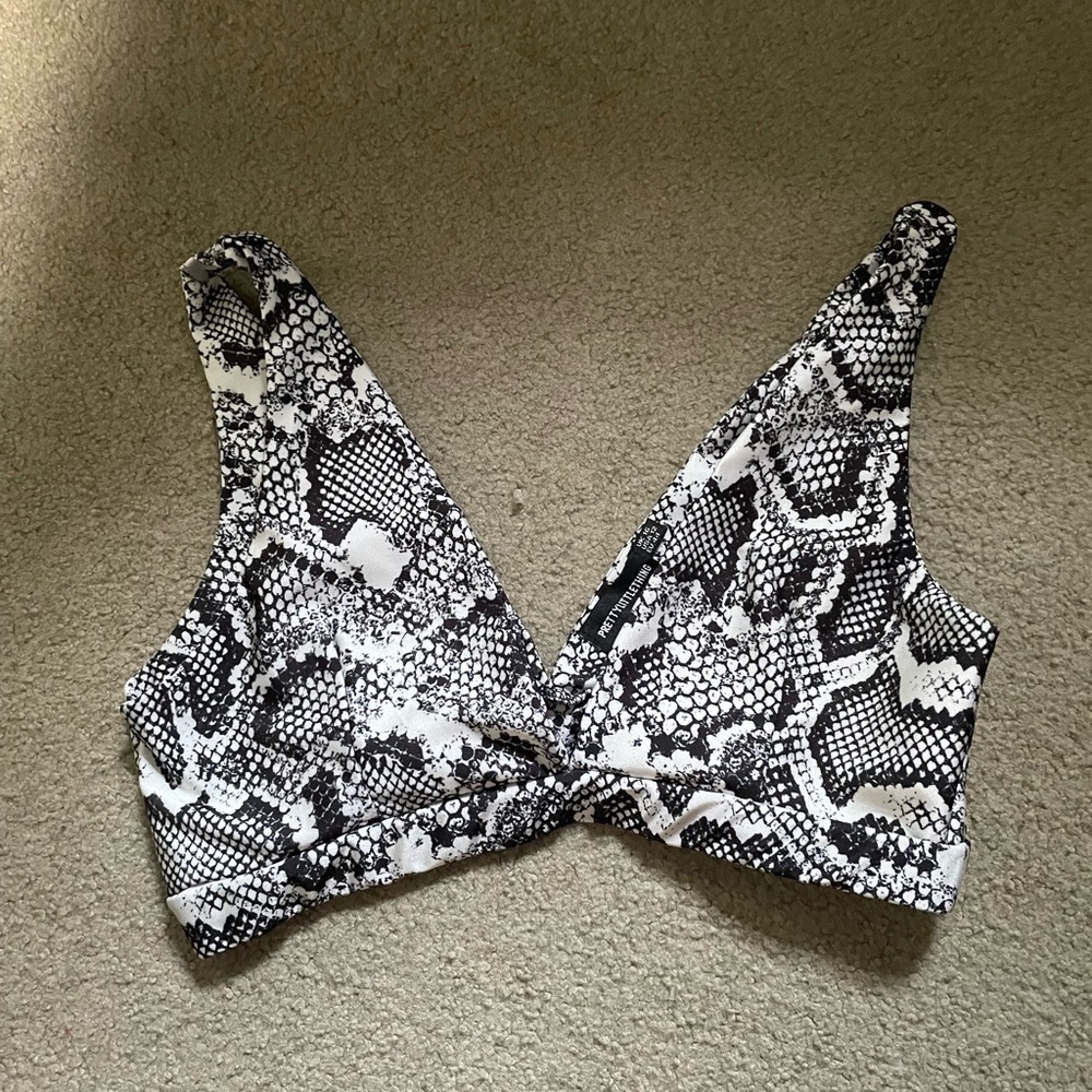 snake print bikini top